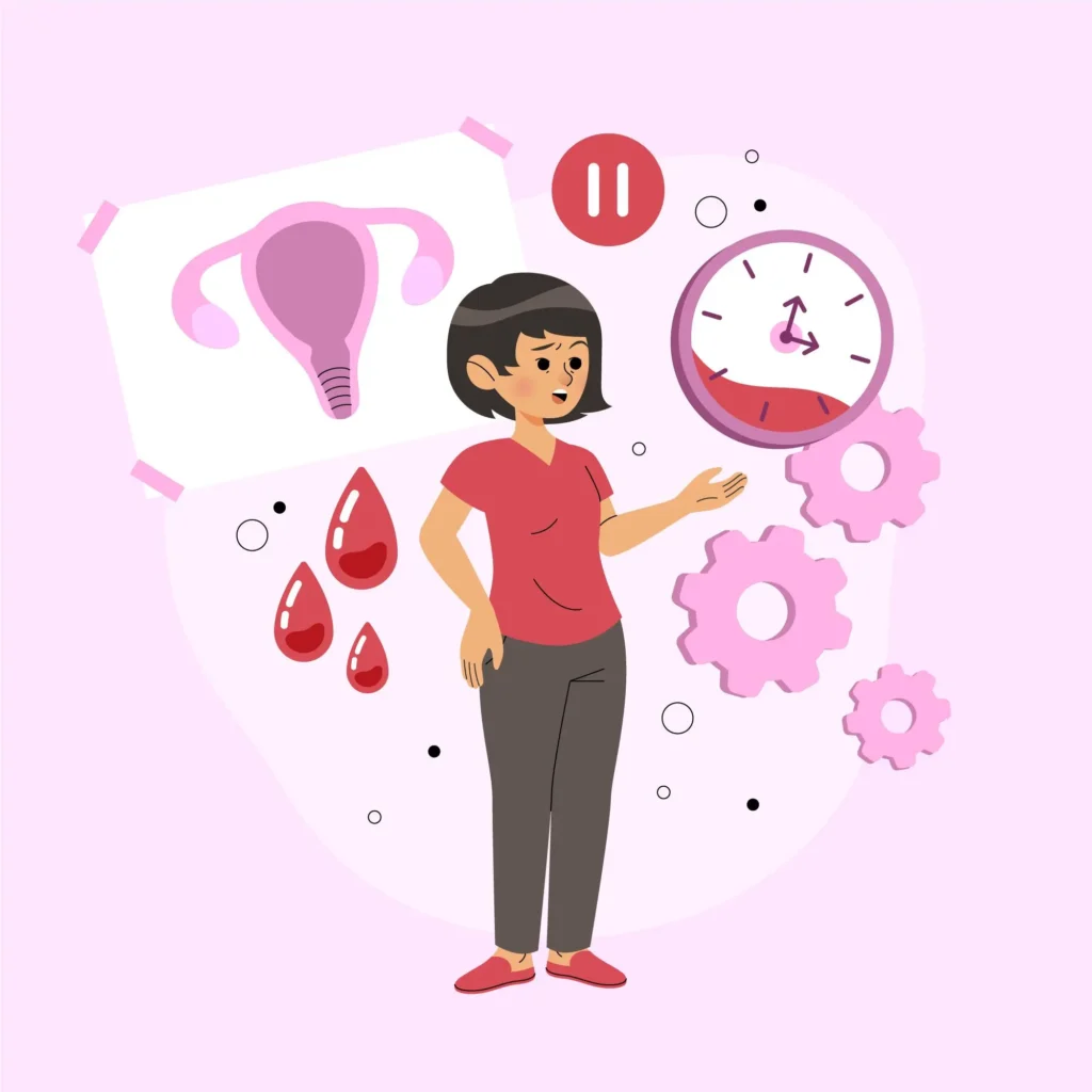 A woman experiencing early PCOS symptoms like irregular periods, hair loss, and hormonal imbalance