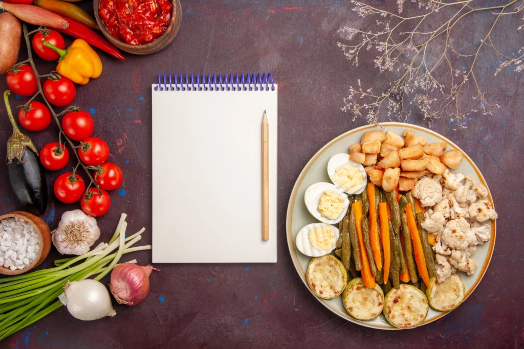A variety of healthy diet plan foods including vegetables, fruits, nuts, and whole grains for overall health in 2026